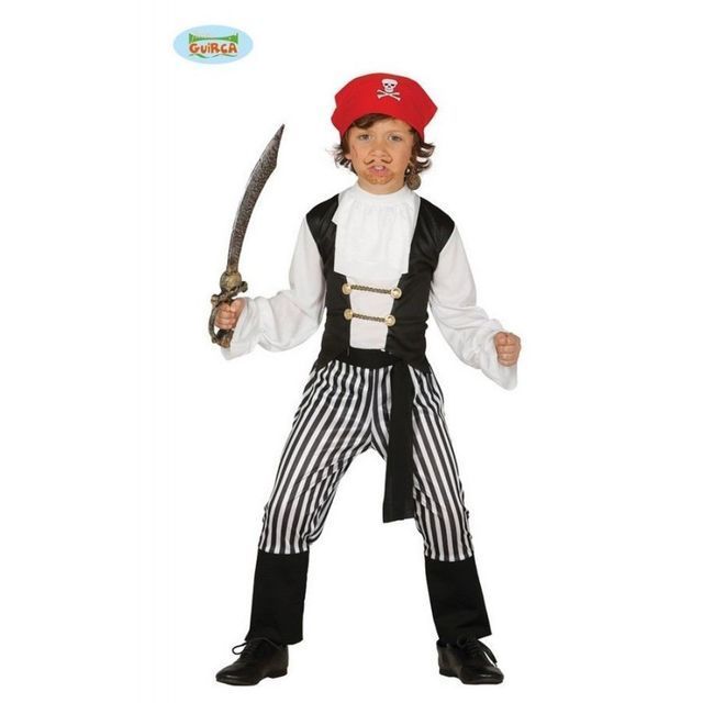 Costume Pirata A Righe Bambino 5-6 Anni